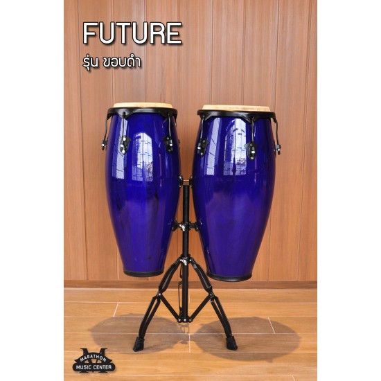 กลองทอมบ้า FUTURE รุ่น ขอบดำ สีฟ้า