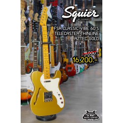 Squier FSR Classic Vibe 60's Tele Thinline คอดำ สีทอง Aztec Gold