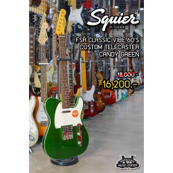 Squier FSR Classic Vibe 60's Tele คอดำ สีเขียว Candy Green