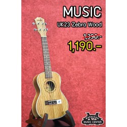 Ukulele Music 23" Zebra Wood